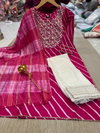 Laheriyooo Tdg Rayon Cotton Embroidery Kurti With Bottom Dupatta Wholesale Online